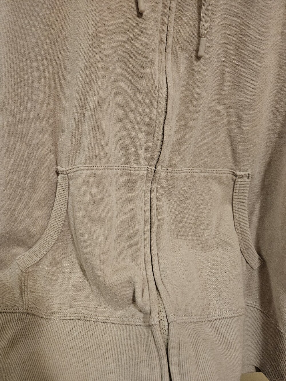 Victoria Sport/Victoria Secret; full-zip hoodie; light Taupe/Gray color; large - Picture 7 of 13